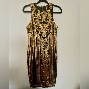 Vintage Black and Gold Dress